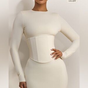 Elegant Cream Corset Dress Ling Sleeve Mae’s The Label UK 8 NWT